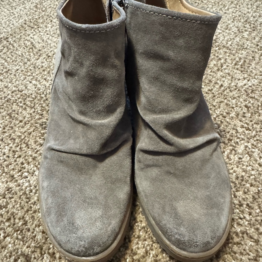 Gray Suede Ankle Boots